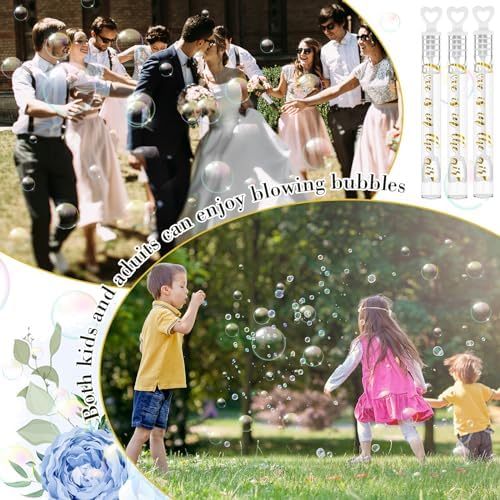 120 Count Wedding Mini Bubble for a Wedding Wands Bulk Heart Bubble Wand for Guests Send Off Party Supplies Valentine Anniversaries Celebration (Love)