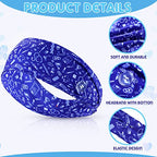 WILLBOND 8 Pieces Nursing Headbands with Buttons for Nurses Doctors Women Face Covering Ear Protection Holder Non Slip Elastic Hair Bands Wide Head Wraps for Spa Yoga Sports Workout (Fresh Patterns)