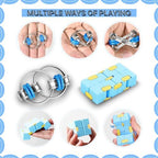 5Pcs Fidget Toys Adults Set, Autism Sensory Pack with figette Cube Magnetic Rings Pad ADHD Stress Relief for Kids Teen, Cool Gadget Desk Spinner Christmas Stocking Stuffer