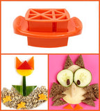 FunBites Food Cutter Set, Orange Triangles, Red Hearts