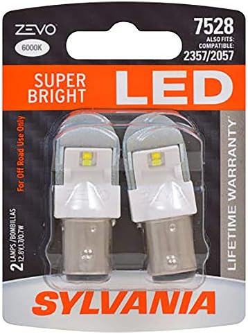 SYLVANIA - 7528 ZEVO LED White Bulb - Bright LED Bulb, Ideal for Daytime Running Lights (DRL) and Back-Up/Reverse Lights (Contains 2 Bulbs)