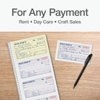 Adams Receipt Book - 300 Sets per Book, for Money and Rent - 2-Part Carbonless - 5-1/4" X 11" - Spiral Bound Receipt Book with Carbon Copies - 4 Receipts Per Page - 3 Pack