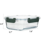 M MCIRCO 8 Pack,30 oz Glass Food Storage Containers with Lids, Gray