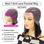 UCUVIC 14 Inch Brazilian Straight Bob Wig Human Hair HD Lace Front Wigs Pre Plucked Glueless Side Part Lace Frontal Bob Wigs 180 Density Ailwelia