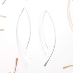 Upside Down Hoop Earrings - Sterling Silver Plated Threader Hoops for Women