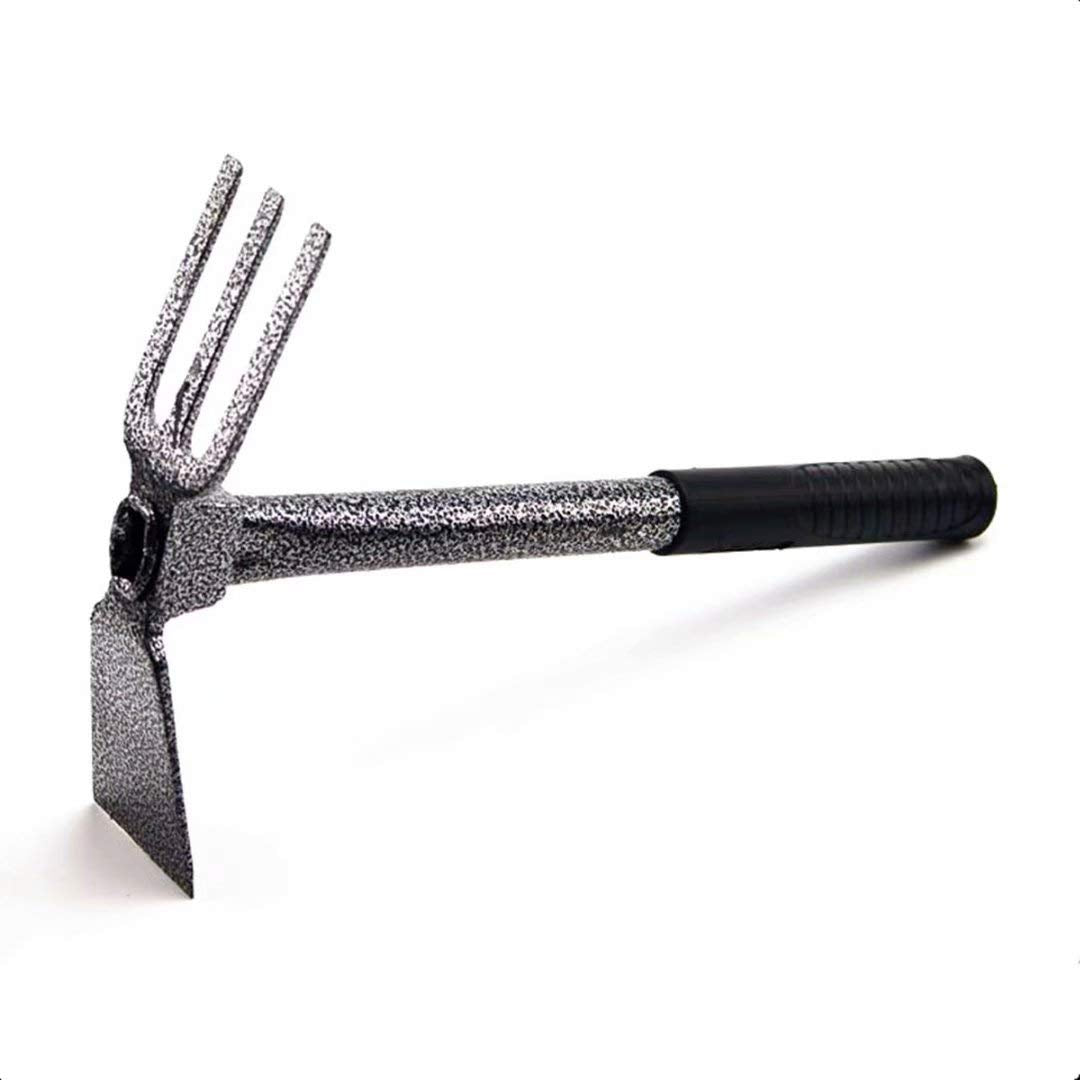 ZOG Garden Big Hand Digger and Hoe Combo Garden Tool,Heavy Duty Hand Tiller,Garden Hoe,Cultivator,Non-Slip Handle & Anti-Rust Head is The Perfect Dual Headed Weeding Tool.(Big)