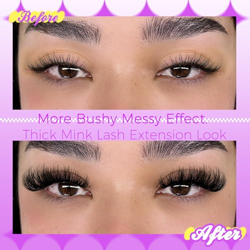 Lash Clusters Thick Mink Eyelash Clusters 280Pcs Volume Cluster Eyelash Extensions 11-18MM Fluffy Lash Extension D Curl Individual Lashes 100D+120D Cluster Lashes DIY at Home for Beginners by JIMIRE