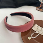 Pink Velvet Padded Headbands for Women Fashion Non slip Comfortable Head Bands for Women (Pink, one size)