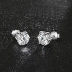Moissanite Stud Earrings for Women 2CT 925 Sterling Silver Earrings for Women Men 18K White Gold Plated Earrings D Color VVS1 Round Lab Created Diamond Earrings for Men