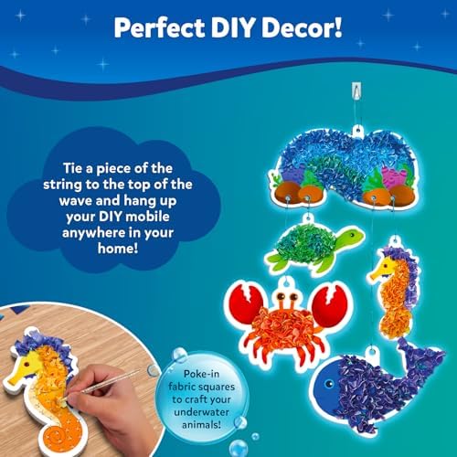 Skillmatics Poke-in Art - Underwater Animals, Mess-Free Arts & DIY Wood Crafts for Kids, Creative Kit, Gifts for Girls & Boys Ages 4, 5, 6, 7, 8, 9