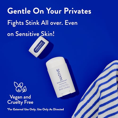 Native Whole Body Deodorant Stick Contains Naturally Derived Ingredients, Deodorant for Men and Women | 72 Hour Odor Protection, Aluminum Free with Coconut Oil and Shea Butter | Unscented