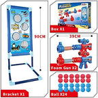 YEEBAY Shooting Game Toy for Age 6, 7, 8,9,10+ Years Old Kids, Boys - 2pk Air Guns & Shooting Target & 24 Foam Balls - Ideal Gift - Compatible with Toy Guns