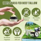 Beef Tallow for Skin, Tallow Balm, Beef Tallow Face Moisturiser, 100% Grass Fed Beef Tallow for Skin Care - Natural Handmade Lotion Whipped Beef Tallow