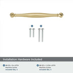 khtumeware 10 Pack 3-1/2inch(89mm) Hole Center Brushed Brass Cabinet Pulls Solid Heavy-Duty Satin Brass Tradition Handles Hardware for Bathroom Dressers Pull cabinets