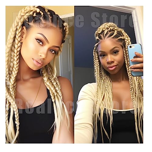 Braiding Hair Pre Stretched for Women Hair Extensions Box Braids Soft Synthetic Knotless Yaki Texture Hot Water Setting Braid Blonde 613 (30inch 3Packs)