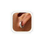 Small Silver Huggie Hoop Earrings for Women 9mm Lightweight