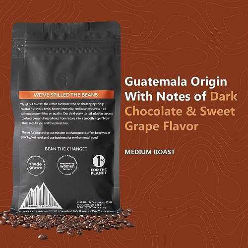 Peak State Coffee with Benefits, 3 Bag Variety Pack – Mushroom Coffee, Low Acid & Smooth, Immunity Boost, Brain Sustain & Stress Less, Organic Whole Bean Coffee, Gluten Free, 12 oz. Each