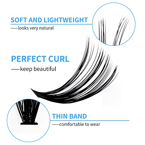 Individual Lashes GEMERRY 280pcs Large Tray 0.07mm Lash Clusters 40D 8-16 MIX D Curl Cluster Lashes Soft &Natural Individual Lashes Cluster Reusable DIY Eyelash Extensions