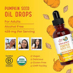 MaryRuth Organics Pumpkin Seed Oil Cold Pressed | 2 Month Supply | USDA Organic Pumpkin Seed Liquid Drops for Men and Women | Urinary Health in Men | Sugar Free | Vegan | Non-GMO | 60 Servings