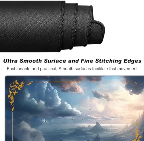 DEGDFSGR for MTG Playmat with Zones 24 x 14 inches for TCG Playmats Non-Slip Rubber Base Commander Play Mat for Magic The Gathering Playmat Iorcana Trading Card Game, High Mountains & Sea of Clouds