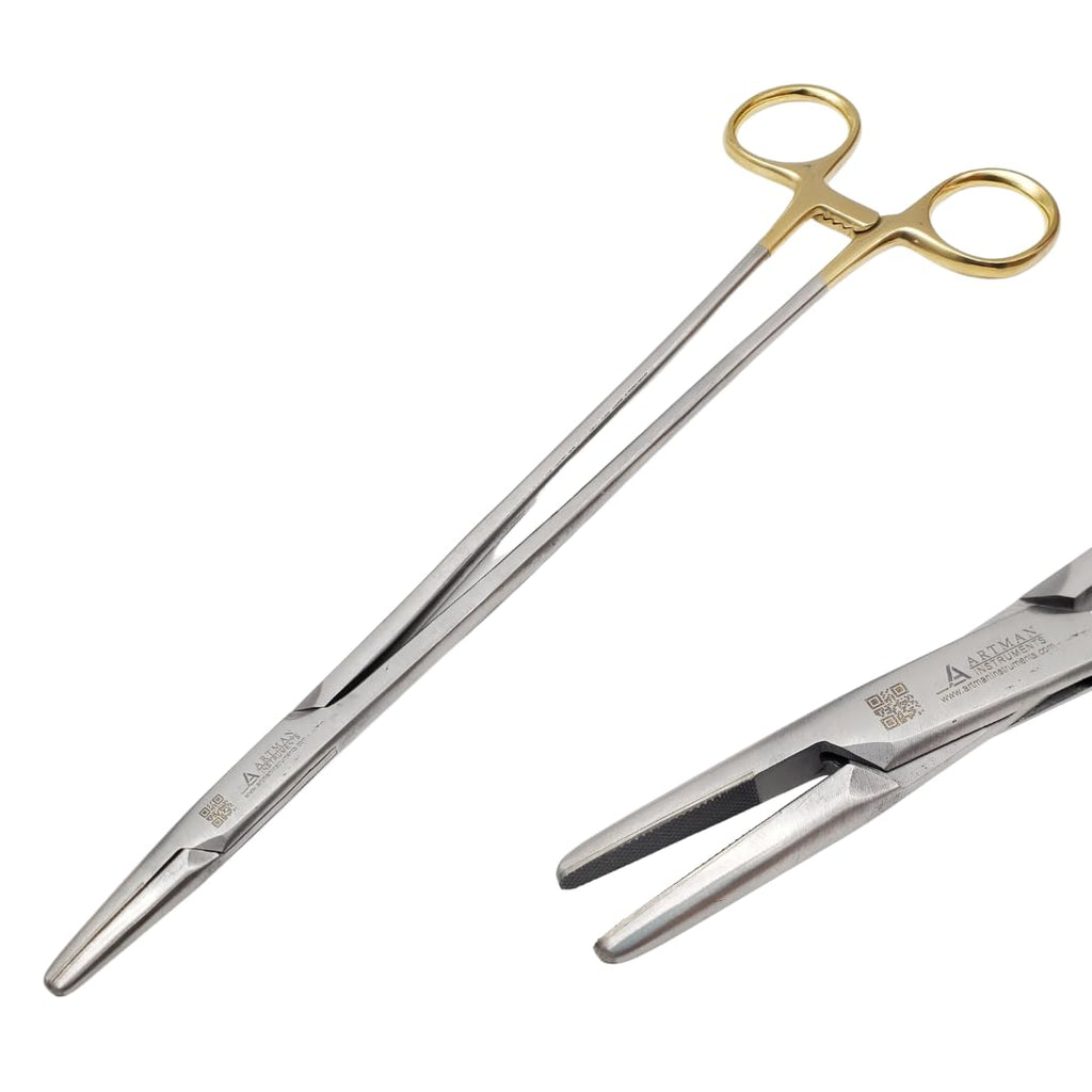Mayo Hegar Needle Holder Surgical Needle Driver Clamp Forceps with Tungsten Carbide Inserts by ARTMAN (10 Inches)