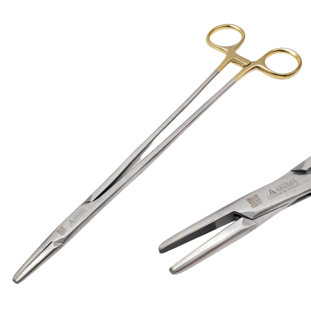 Mayo Hegar Needle Holder Surgical Needle Driver Clamp Forceps with Tungsten Carbide Inserts by ARTMAN (10 Inches)