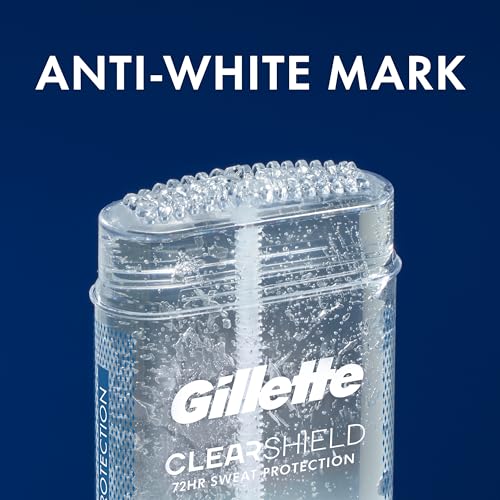 Gillette Antiperspirant and Deodorant for Men, 72hr Sweat & Odor Protection, Long Lasting Freshness, Anti-White Mark Technology, Clear Gel, Tropical Breeze Scent, 3.8 oz (Pack of 3)