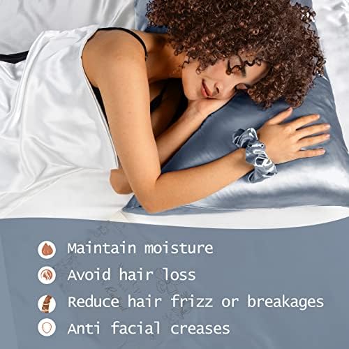 Yanibest Satin Pillowcase, King Size Pillow Cases Set of 2 - Silk Pillow Cases for Hair and Skin with Zipper, Silk Pillow Cases King for 20"x40", Exquisite Packaging for Women Men