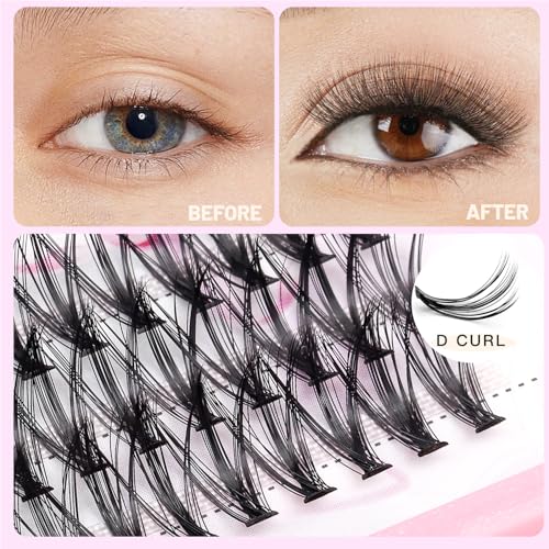 8/10/12/14/16/17/18/20mm 60pcs 20 Root Grafting Individual False Eyelashes Mink Natural Long Eye Lashes Cluster Extension Makeup Beauty Fake Eyelash (5Boxes-16mm)