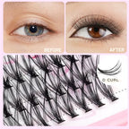 8/10/12/14/16/17/18/20mm 60pcs 20 Root Grafting Individual False Eyelashes Mink Natural Long Eye Lashes Cluster Extension Makeup Beauty Fake Eyelash (5Boxes-16mm)