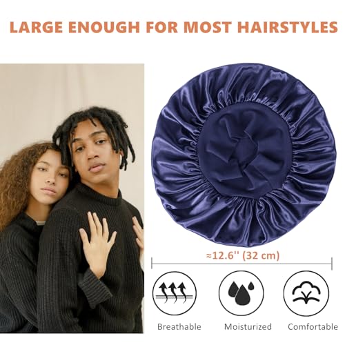 Bonnet for Men,Silk Bonnet for Men for Sleeping,Matching Durag and Bonnets Set for Couples,Mens Bonnet for Curly Hair,Braids