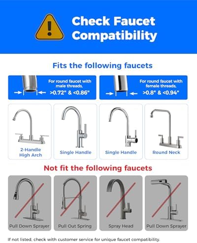 Waterdrop Countertop Water Filter, 4000 Gallons Water Filter for Sink Faucet and Filter Life Reminder, Reduces Heavy Metals, Bad Odor, and 99% Chlorine (1 Filter Included) WD-CTF-05