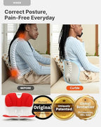 Curble Wider(Standard Wide) – Ergonomic Lower Back Support, Lumbar Support Back Posture Corrector for Low Back Pain Relief, Perfect for Home Office Desk Chair, and Floor Seat, Patented (Red)