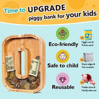 SummiDate Wooden Letter Piggy Bank| Piggy Bank for Boys Girls Toddler| Alphabet O Money Bank| Coin Bank Birthday Gift for Kids|Birthday Gift for Kids (O)