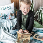 Wooden Piggy Bank for Kids and Adults, Personalized Gift Handmade in USA by BloomOwl, Custom Piggy Bank, Personalized Banks for Kids, Gifts for Baby Boys and Girls (Woodland)