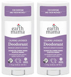 Earth Mama Calming Lavender Deodorant | Safe for Sensitive Skin, Pregnancy and Breastfeeding, Contains Organic Lavender, Calendula and Coconut Oil, No Baking Soda or Aluminum, 2.65-Ounce (2-Pack)