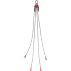 VEVOR Chain Sling, 3/8 inch x 10 ft Lifting Chains with Hooks, G80 Engine Chain Hoist Lifts, 18400 lbs/8 Ton Lifting Sling Chains for Engine Hoist, Engine Lift Chain with 4 Leg Grab Hooks & Adjusters