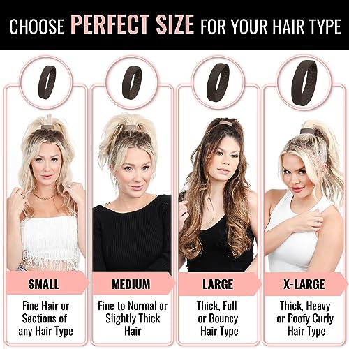 2 Medium PONY-Os for Fine to Normal Hair or Slightly Thick Hair (Black and Copper)