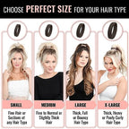 2 Medium PONY-Os for Fine to Normal Hair or Slightly Thick Hair (Black and Copper)
