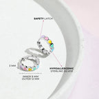 In Season Jewelry Heart Huggie Girls Hoop Earrings for Kids - Multicolor