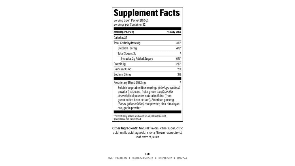 Isagenix XM+ - Natural Energy Support Drink Powder - Infused with Green Tea - Made with Shade-Dried Moringa Leaves - Individual Serving Packets (32 Servings)