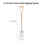 Berry&Bird Garden Digging Spade, 41" Stainless Steel Gardening Border Spade