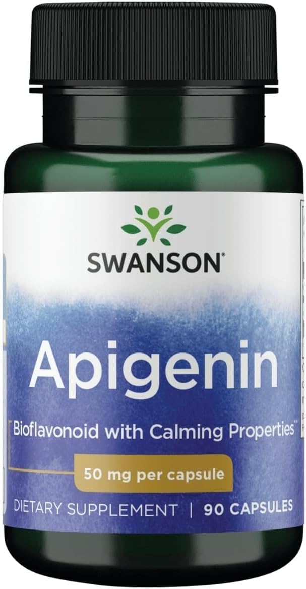 Swanson Apigenin - Bioflavonoid Supplement That Offers Stress & Sleep Support, Aids Cellular Health & May Support Men's Health* - 90 Capsules
