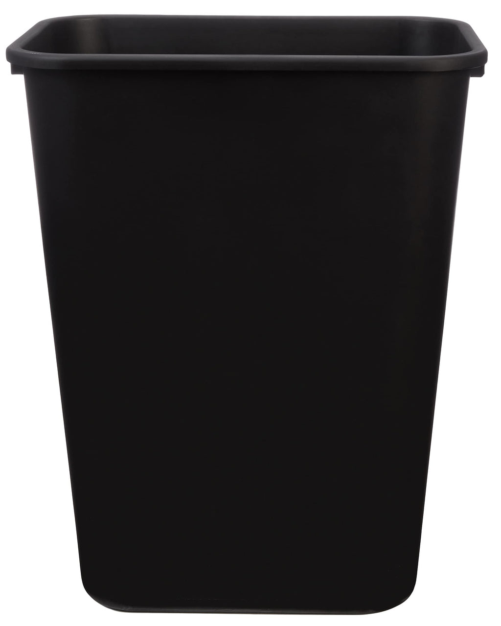 Amazon Basics Rectangular Plastic Office Wastebasket, Easy to Clean,15.5"L x 11.5"W x 20"H, 10 Gallon, Black, 2-Pack