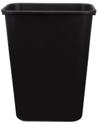 Amazon Basics Rectangular Plastic Office Wastebasket, Easy to Clean,15.5"L x 11.5"W x 20"H, 10 Gallon, Black, 2-Pack
