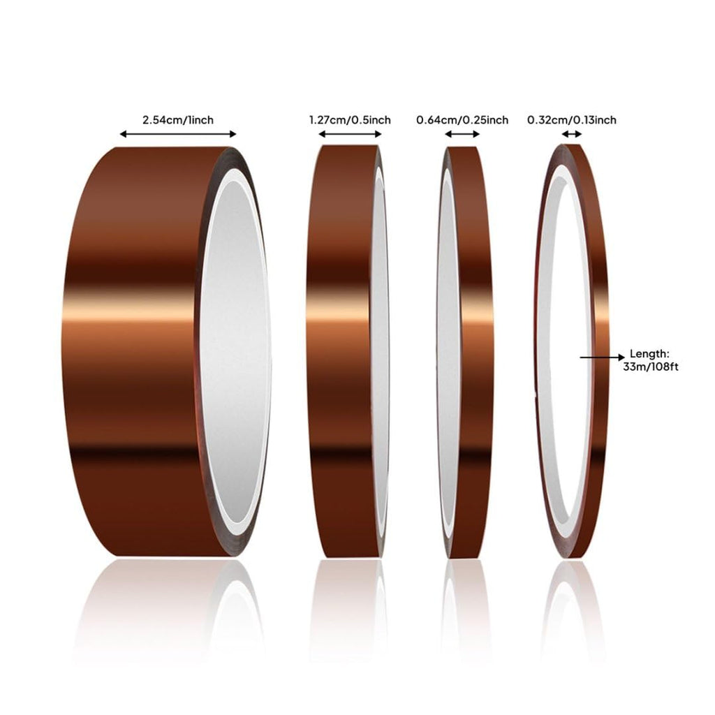 ELEGOO High Temp Tape, 4 Pack Polyimide High Temperature Resistant Tape