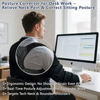 Posture Corrector for Women & Men, Adjustable Upper Back Brace with Anti-Chafing Pads for Neck/Shoulder/Back Pain Relief, Breathable Invisible Posture Brace for Office, Driving, Fitness. (Black, Large)