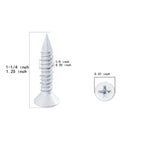 WenSilon(100 PCS) 1/4" x1-1/4 White Concrete Screw Anchor White Flat Head for Anchoring to Masonry, Block or Brick Stucco