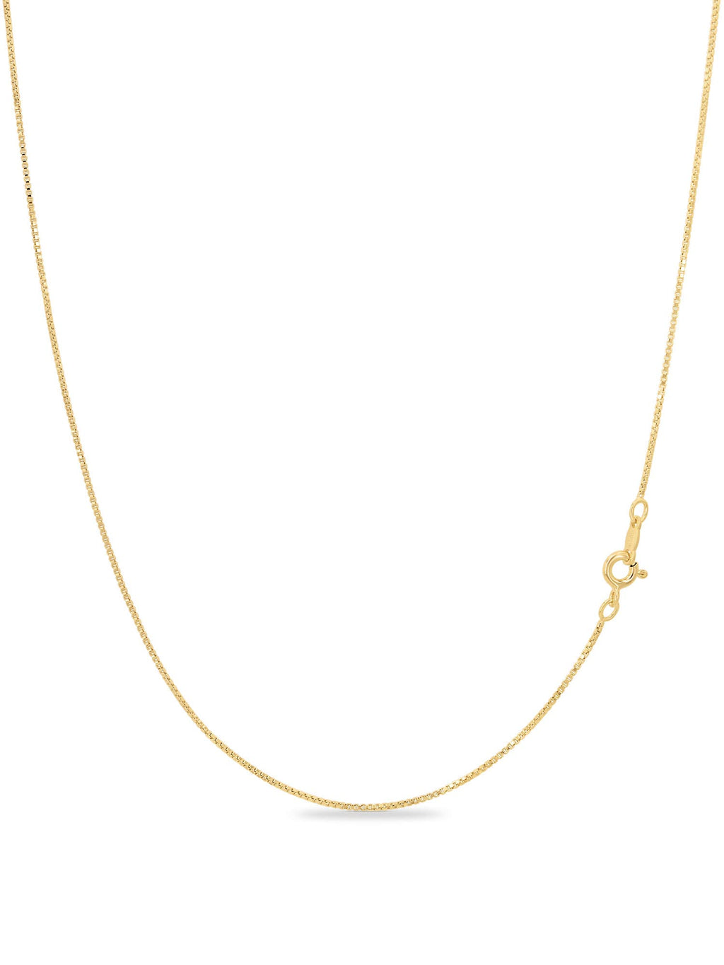 KEZEF Dainty Box Chain Necklace for Women, 18K Gold Plated Silver, 18 Inch