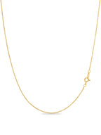 KEZEF Dainty Box Chain Necklace for Women, 18K Gold Plated Silver, 18 Inch
